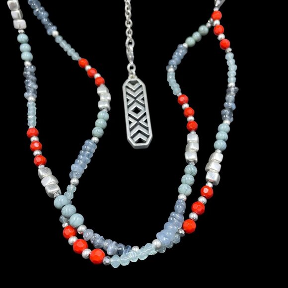 Premier Designs Boho Layered Necklace Set Tribal Coachella Festival Beaded - Picture 2 of 9